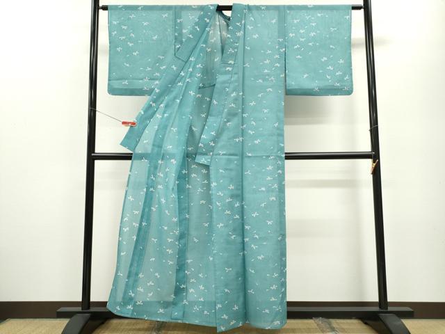 平和屋着物＊夏物 小紋 紗 舞花文 正絹 逸品 CABB2096ze