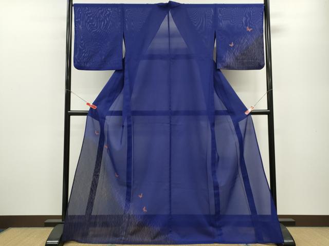 平和屋着物＊夏物 訪問着 絽 草木舞蝶文 暈し染め 金彩 洗える着物 CABB2097ze