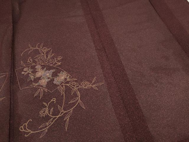 平和屋着物＊夏物 訪問着 絽 地紙草花文 たたき染め 金彩 洗える着物 CABB2100ze