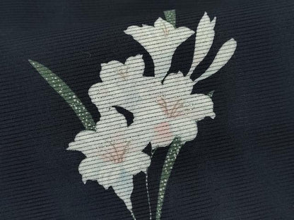 平和屋着物＊夏物 小紋 絽 草花文 洗える着物 CABB2104ze