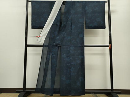 平和屋着物＊夏物 小紋 紗 花唐草文 洗える着物 CABB2106ze