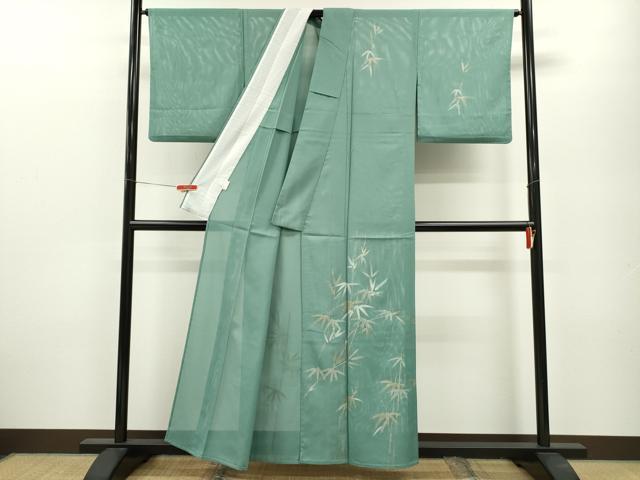 平和屋着物＊夏物　訪問着　絽　笹竹文　金銀彩　洗える着物　CABB2109ze