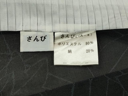 平和屋着物＊夏物 小紋 紗 楓尽くし 黒地 さんび謹製 CABB2110ze