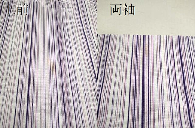 平和屋着物＊夏物 小紋 絽 縞 洗える着物 CABB2115ze