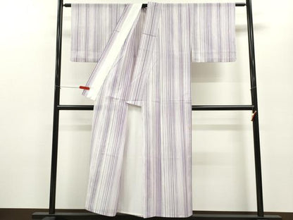 平和屋着物＊夏物 小紋 絽 縞 洗える着物 CABB2115ze