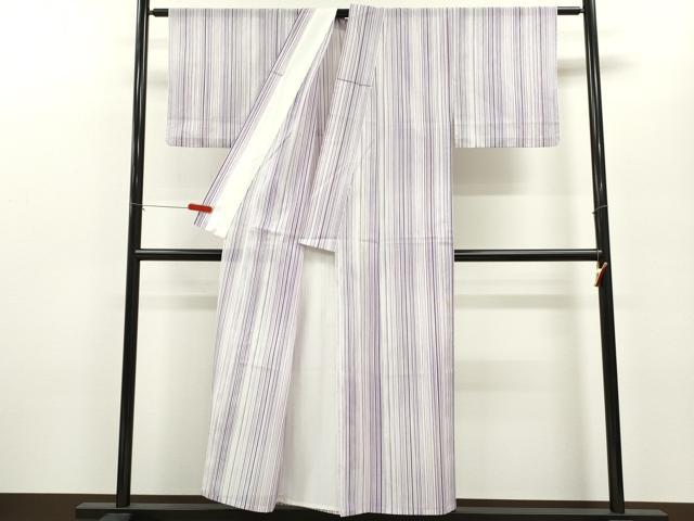 平和屋着物＊夏物 小紋 絽 縞 洗える着物 CABB2115ze