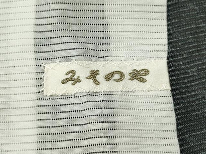 平和屋着物＊夏物 小紋 絽 燕竹間道 黒地 洗える着物 CABB2116ze