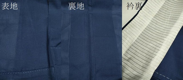 平和屋着物＊夏物 色無地 絽 鉄紺色 洗える着物 CABB2122ze