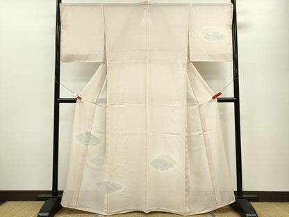 平和屋着物＊夏物 訪問着 絽 暈し染め 雲取り草花文 銀彩 正絹 逸品 CABB2124ze