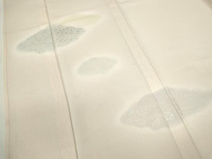 平和屋着物＊夏物 訪問着 絽 暈し染め 雲取り草花文 銀彩 正絹 逸品 CABB2124ze