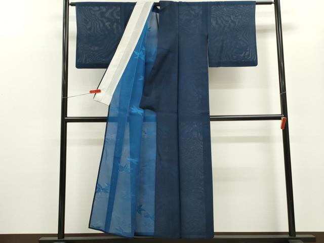 平和屋着物＊夏物 小紋 変わり絽 楓文 洗える着物 CABB2125ze