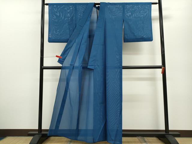 平和屋着物＊夏物 色無地 絽 紺瑠璃色 洗える着物 CABB2127ze
