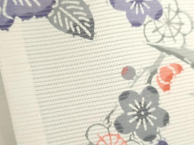 平和屋着物＊夏物 小紋 絽 型染め 松竹梅枝花文 洗える着物 CABB2130ze