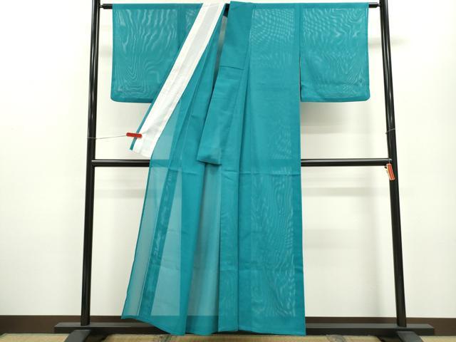 平和屋着物＊夏物 色無地 絽 納戸色 洗える着物 CABB2131ze
