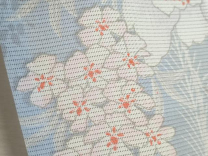 平和屋着物＊夏物 小紋 絽 草花文 洗える着物 CABB2132ze
