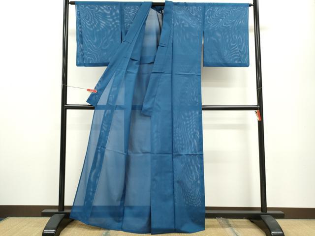 平和屋着物＊夏物 色無地 絽 瑠璃紺色 洗える着物 CABB2134ze
