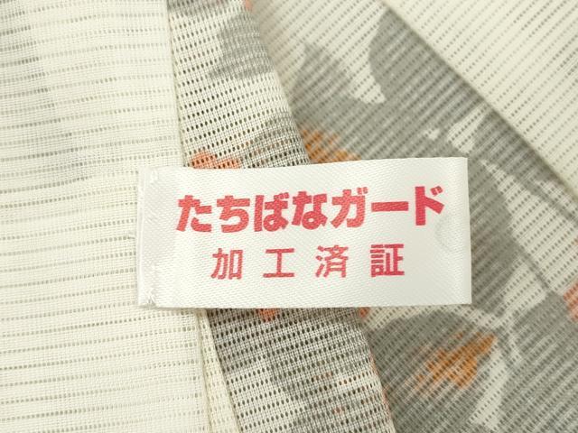 平和屋着物＊夏物 小紋 絽 草花文 洗える着物 CABB2154ze