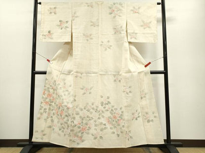 平和屋着物＊夏物 訪問着 生紬 手描き 紫陽花 正絹 逸品 未使用 CABB2155ze