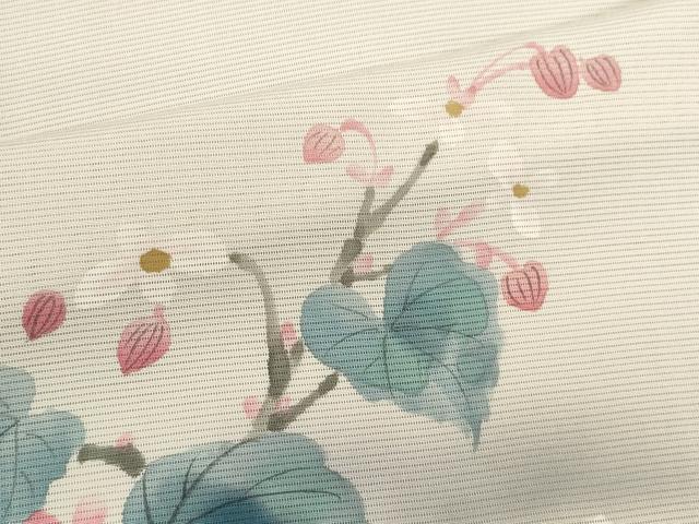 平和屋着物＊夏物 訪問着 絽 手描き 草花文 正絹 逸品 未使用 CABB2157ze