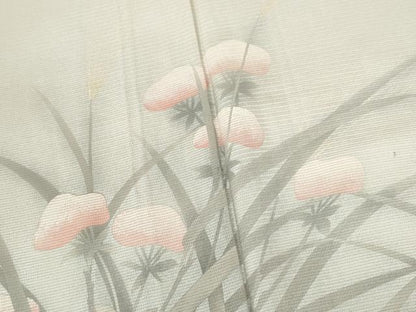 平和屋着物＊夏物　訪問着　絽　草花文　暈し染め　金銀彩　正絹　逸品　CABB2159ze