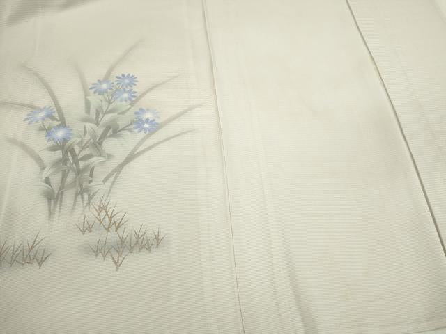 平和屋着物＊夏物　訪問着　絽　草花文　暈し染め　金銀彩　正絹　逸品　CABB2159ze