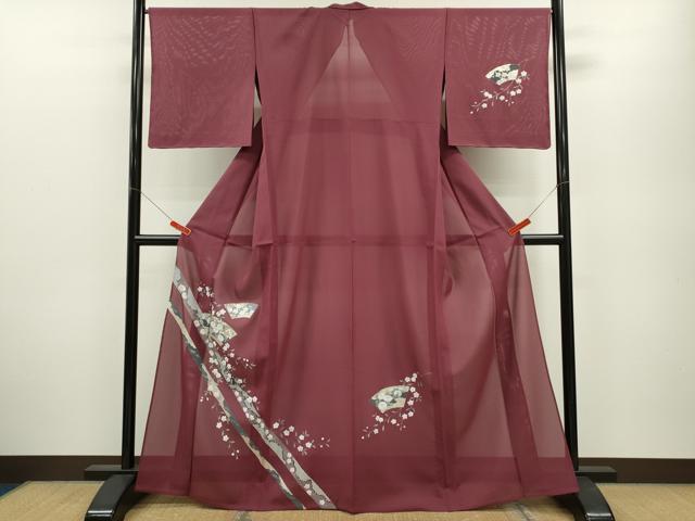 平和屋着物＊夏物　訪問着　絽　地紙草花文　金彩　正絹　逸品　未使用　CABB2160ze