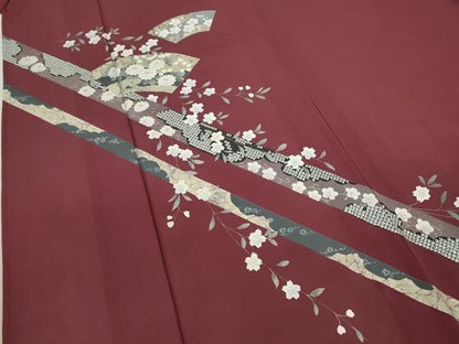 平和屋着物＊夏物　訪問着　絽　地紙草花文　金彩　正絹　逸品　未使用　CABB2160ze