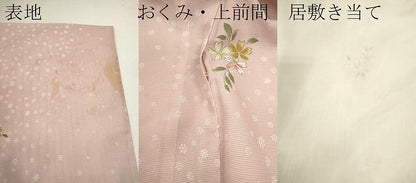 平和屋着物＊夏物 小紋 絽 草花文 金彩 洗える着物 CABB2163ze