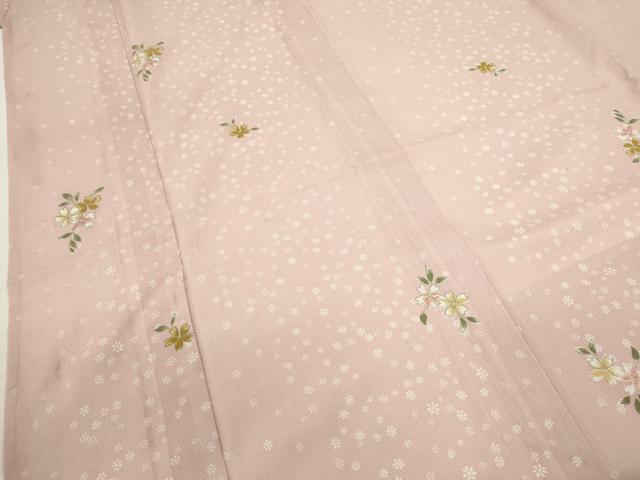 平和屋着物＊夏物 小紋 絽 草花文 金彩 洗える着物 CABB2163ze