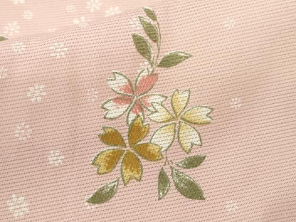 平和屋着物＊夏物 小紋 絽 草花文 金彩 洗える着物 CABB2163ze