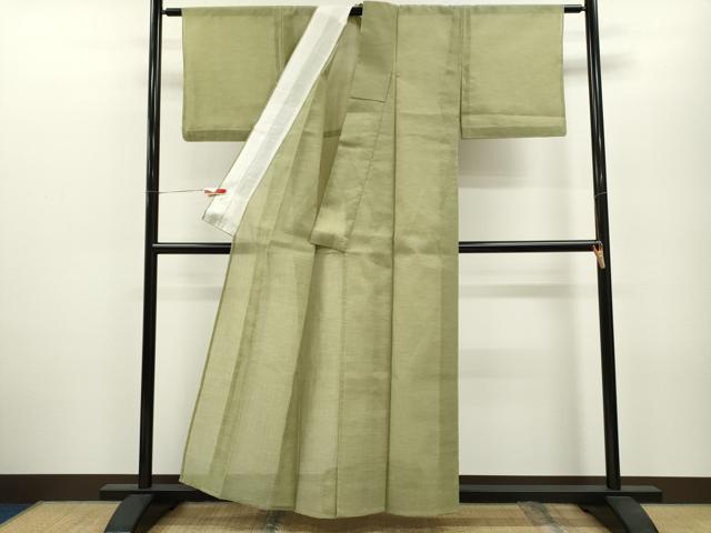 平和屋着物＊夏物　色無地　紗　柳茶色　洗える着物　CABB2164ze 平和屋着物＊夏物 色無地 紗 柳茶色 洗える着物 CABB2164ze