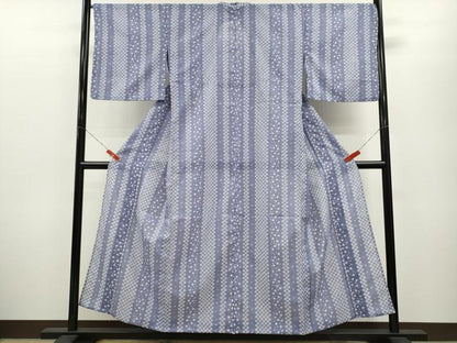 平和屋着物＊夏物 小紋 絽 吉祥花間道 洗える着物 CABB2165ze