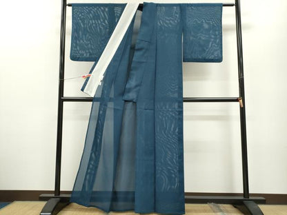 平和屋着物＊夏物 色無地 絽 留紺色 洗える着物 CABB2167ze