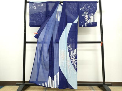 平和屋着物＊夏物 訪問着 絽 枝藤文 洗える着物 CABB2169ze