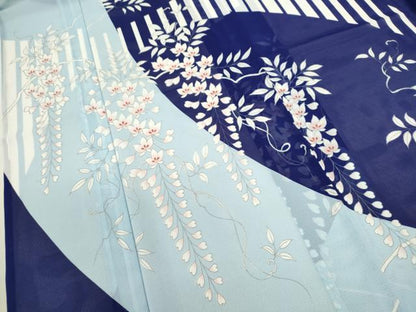 平和屋着物＊夏物 訪問着 絽 枝藤文 洗える着物 CABB2169ze
