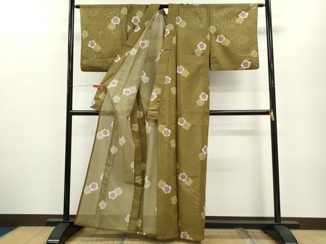 平和屋着物＊夏物 小紋 絽 椿 洗える着物 CABB2170ze