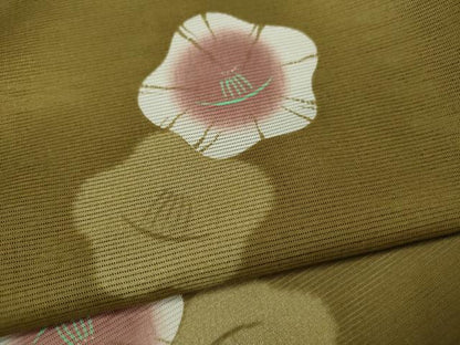 平和屋着物＊夏物 小紋 絽 椿 洗える着物 CABB2170ze