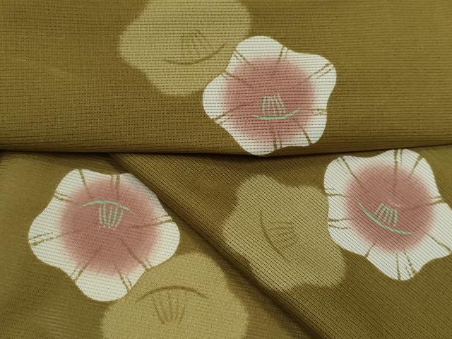 平和屋着物＊夏物 小紋 絽 椿 洗える着物 CABB2170ze