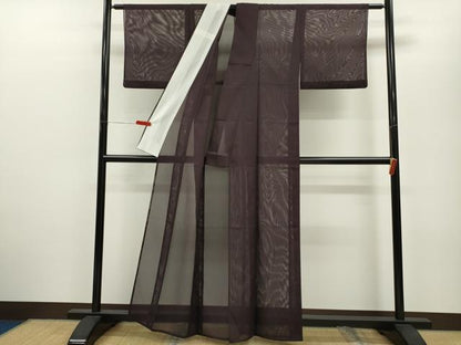 平和屋着物＊夏物 色無地 絽 似せ紫色 洗える着物 CABB2171ze