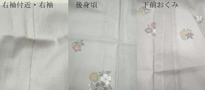 平和屋着物＊夏物 小紋 絽 草花丸文 洗える着物 CABB2172ze