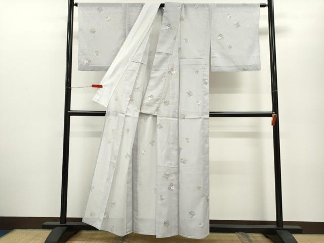 平和屋着物＊夏物　小紋　絽　草花丸文　洗える着物　CABB2172ze 平和屋着物＊夏物 小紋 絽 草花丸文 洗える着物 CABB2172ze
