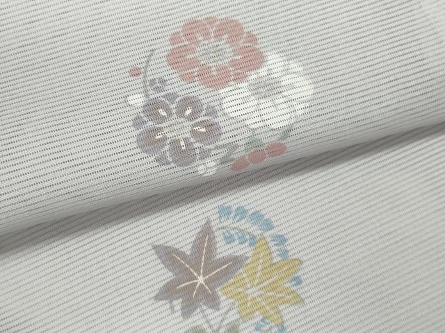 平和屋着物＊夏物 小紋 絽 草花丸文 洗える着物 CABB2172ze