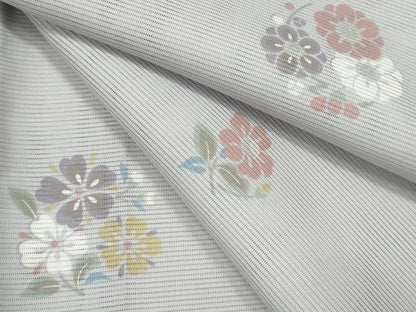 平和屋着物＊夏物 小紋 絽 草花丸文 洗える着物 CABB2172ze
