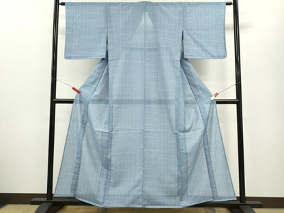 平和屋着物＊夏物 小紋 絽 瓦文 洗える着物 未使用 CABB2174ze