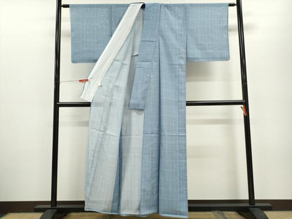 平和屋着物＊夏物 小紋 絽 瓦文 洗える着物 未使用 CABB2174ze
