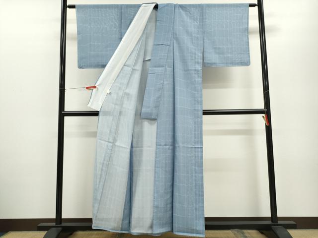 平和屋着物＊夏物 小紋 絽 瓦文 洗える着物 未使用 CABB2174ze