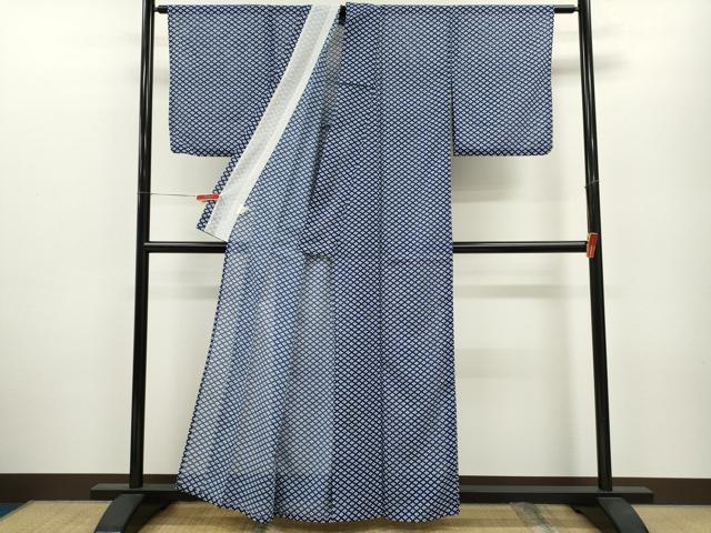 平和屋着物＊夏物 小紋 絽 菱花文 洗える着物 CABB2175ze