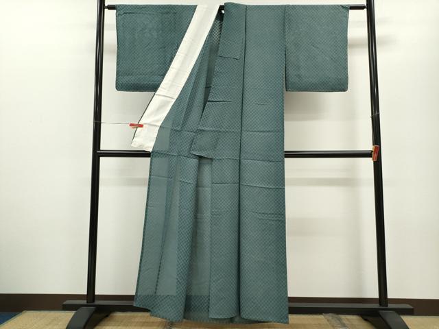 平和屋着物＊夏物 色無地 市松紋紗 正絹 逸品 未使用 CABB2176ze