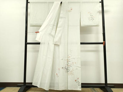 平和屋着物＊夏物 訪問着 絽 草花文 金彩 正絹 逸品 CABB2180ze