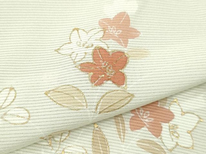 平和屋着物＊夏物 訪問着 絽 草花文 金彩 正絹 逸品 CABB2180ze